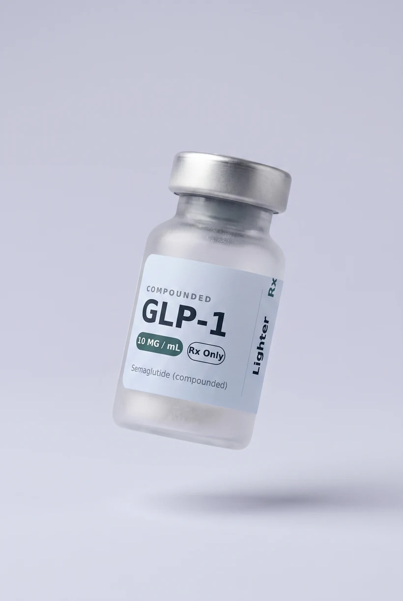 Compounded semaglutide GLP-1 vial